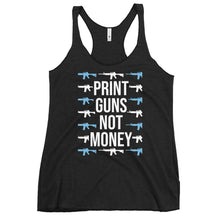Load image into Gallery viewer, Print Guns, Not Money Women's Racerback Tank