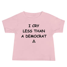 Load image into Gallery viewer, I Cry Less Than A Democrat Baby Jersey Short Sleeve Tee