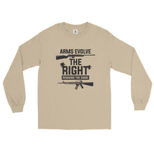 Load image into Gallery viewer, Arms Evolve The Right Remains The Same Men’s Long Sleeve Shirt