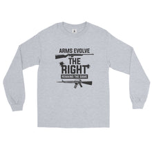 Load image into Gallery viewer, Arms Evolve The Right Remains The Same Men’s Long Sleeve Shirt