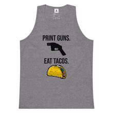 Load image into Gallery viewer, Print Guns, Eat Tacos Tank Top