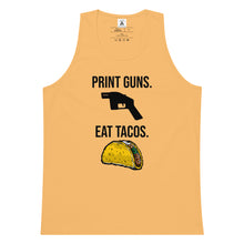 Load image into Gallery viewer, Print Guns, Eat Tacos Tank Top