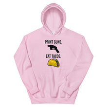 Load image into Gallery viewer, Print Guns, Eat Tacos Hoodie