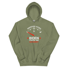 Load image into Gallery viewer, Whoever Voted Biden Owes Me Gas Money Hoodie