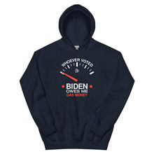 Load image into Gallery viewer, Whoever Voted Biden Owes Me Gas Money Hoodie