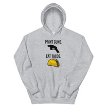 Load image into Gallery viewer, Print Guns, Eat Tacos Hoodie