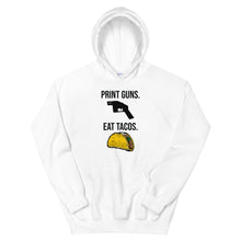 Load image into Gallery viewer, Print Guns, Eat Tacos Hoodie