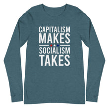 Load image into Gallery viewer, Capitalism Makes, Socialism Takes Long Sleeve Tee
