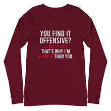 Load image into Gallery viewer, You Find It Offensive I Find It Funny Long Sleeve Tee