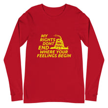 Load image into Gallery viewer, My Rights Don't End Where Your Feelings Begin Long Sleeve Tee