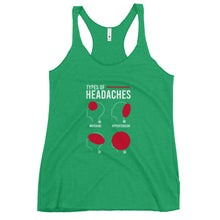 Load image into Gallery viewer, Types of Headaches Women's Racerback Tank Top
