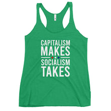 Load image into Gallery viewer, Capitalism Makes Socialism Takes Women's Racerback Tank Top