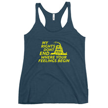 Load image into Gallery viewer, My Rights Don't End Where Your Feelings Begin Women's Racerback Tank Top