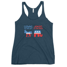 Load image into Gallery viewer, Clowns To The Left Jokers To The Right Women's Racerback Tank Top