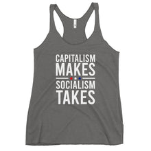 Load image into Gallery viewer, Capitalism Makes Socialism Takes Women's Racerback Tank Top