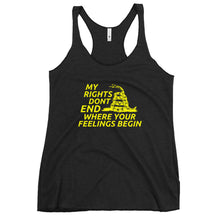 Load image into Gallery viewer, My Rights Don't End Where Your Feelings Begin Women's Racerback Tank Top