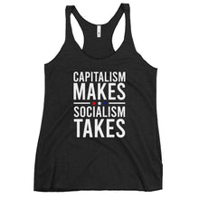 Load image into Gallery viewer, Capitalism Makes Socialism Takes Women's Racerback Tank Top