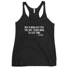 Load image into Gallery viewer, Buy A Man Eat Fish Women's Racerback Tank Top