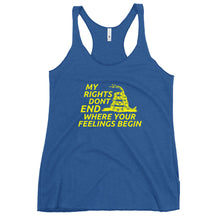 Load image into Gallery viewer, My Rights Don't End Where Your Feelings Begin Women's Racerback Tank Top