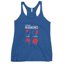 Load image into Gallery viewer, Types of Headaches Women's Racerback Tank Top