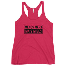 Load image into Gallery viewer, Menos Marx, Mais Mises Women's Racerback Tank Top