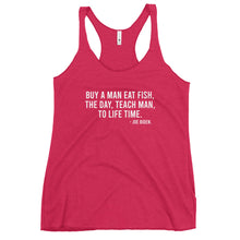 Load image into Gallery viewer, Buy A Man Eat Fish Women's Racerback Tank Top