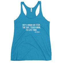 Load image into Gallery viewer, Buy A Man Eat Fish Women's Racerback Tank Top