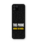 This Phone Knows Too Much Tough Case for iPhone® (design mockup)