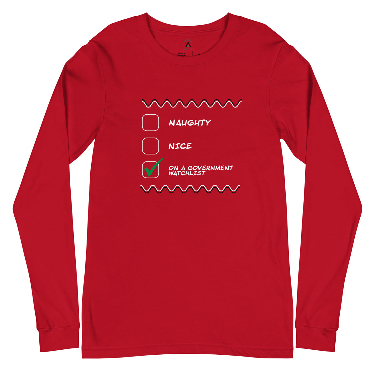 On A Government Watch List Long Sleeve Christmas Tee
