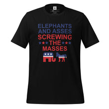 Load image into Gallery viewer, Elephants and Asses Screwing the Masses Tee
