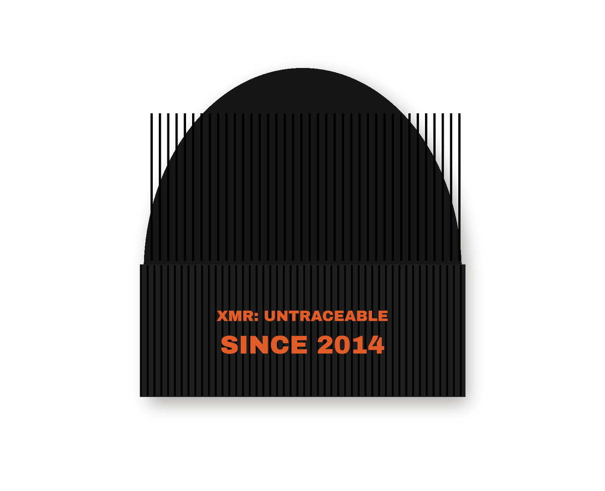 XMR: Untraceable Since 2014 Embroidered Cuffed Beanie (design mockup)