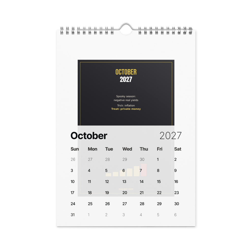 2027 Inflation Tracker wall calendar — month panel
