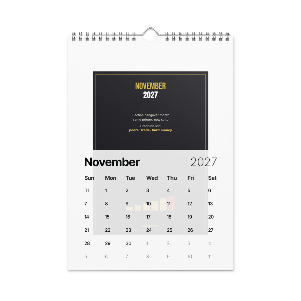 2027 Inflation Tracker wall calendar — month panel