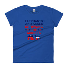 Load image into Gallery viewer, Elephants &amp; Asses Screwing the Masses Women’s Tee
