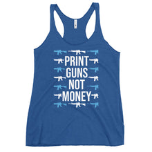 Load image into Gallery viewer, Print Guns, Not Money Women&#39;s Racerback Tank
