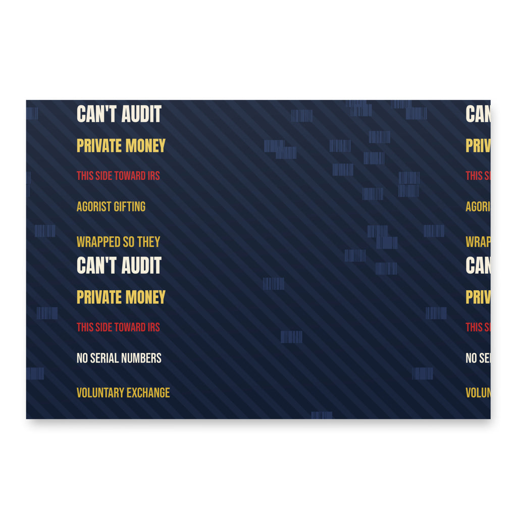 Wrapped So They Can't Audit wrapping paper — front mockup