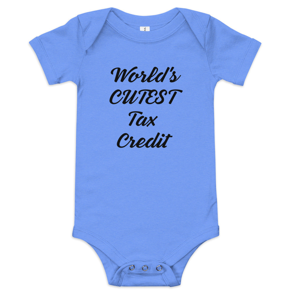 World's Cutest Tax Credit Baby Short Sleeve One Piece