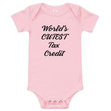 Load image into Gallery viewer, World&#39;s Cutest Tax Credit Baby Short Sleeve One Piece

