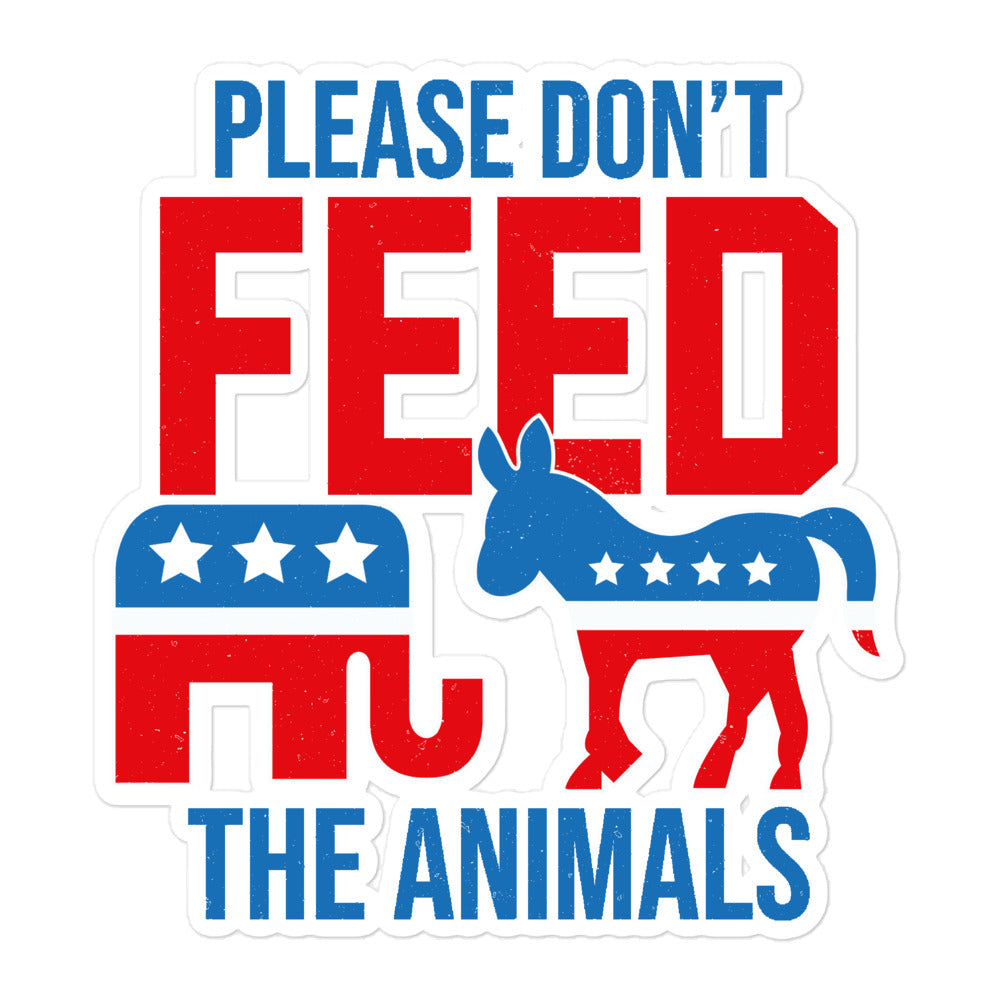 Please Don't Feed The Animals Die Cut Sticker