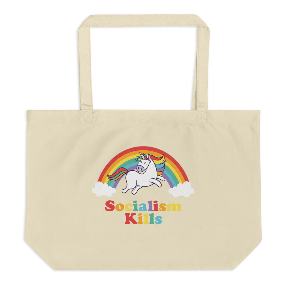 Socialism Kills Large Organic Tote Bag