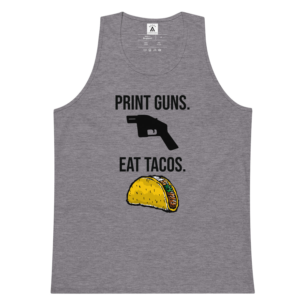 Print Guns, Eat Tacos Tank Top