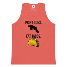 Load image into Gallery viewer, Print Guns, Eat Tacos Tank Top
