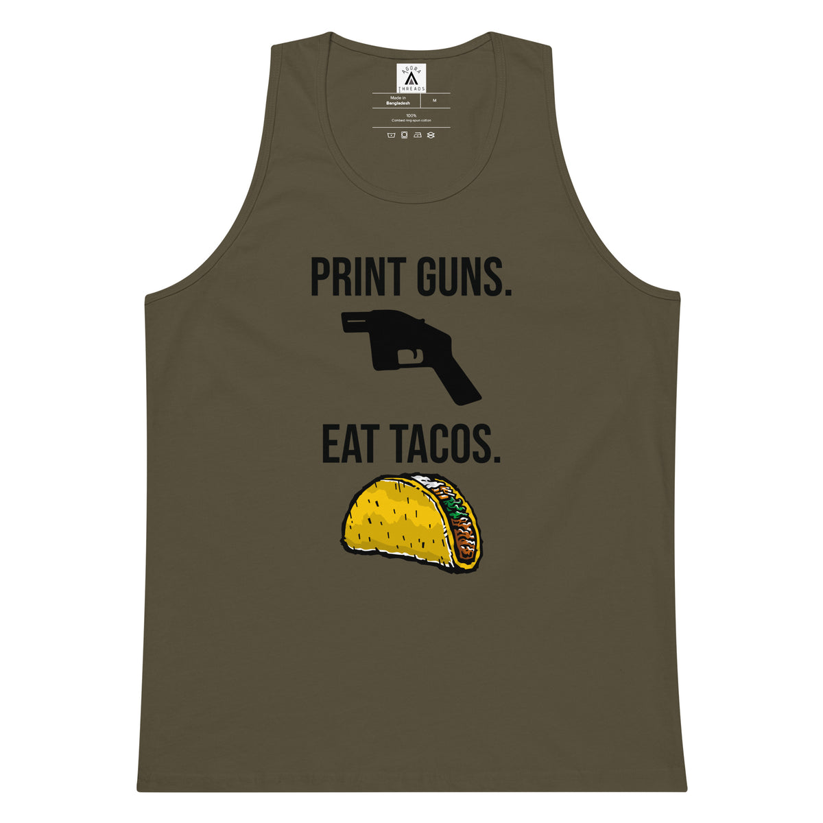 Print Guns, Eat Tacos Tank Top