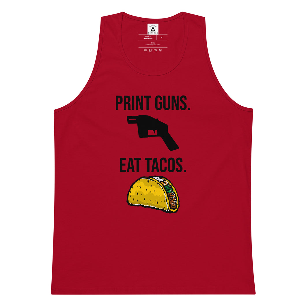 Print Guns, Eat Tacos Tank Top