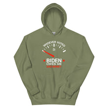 Load image into Gallery viewer, Whoever Voted Biden Owes Me Gas Money Hoodie
