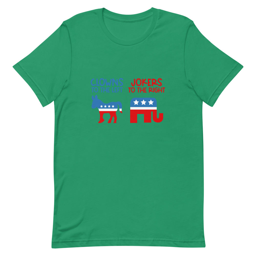 Clowns To The Left, Jokers To The Right Tee