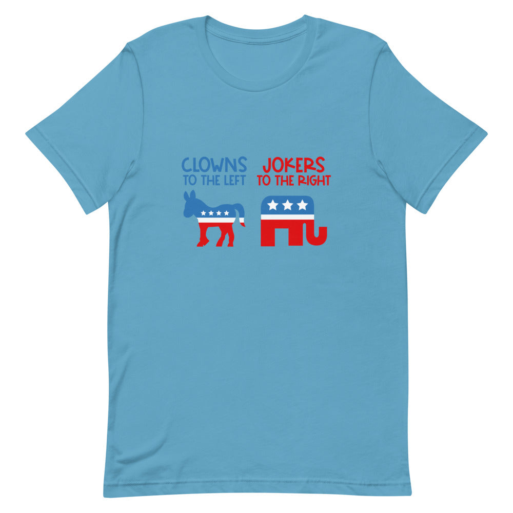 Clowns To The Left, Jokers To The Right Tee