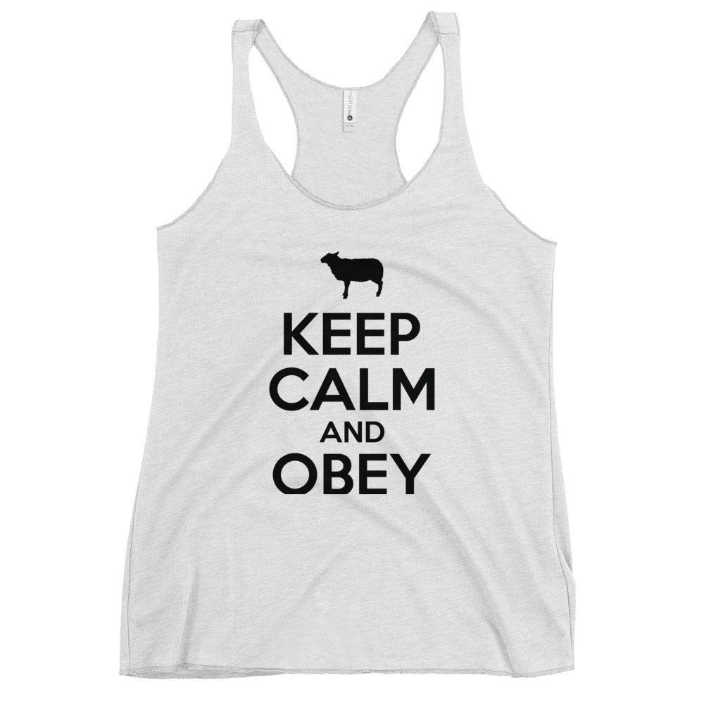 Keep Calm & Obey Women's Racerback Tank Top