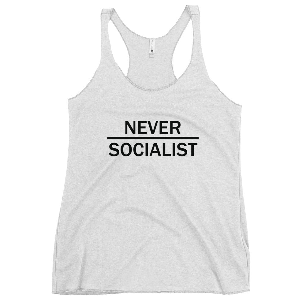 Never Socialist  Women's Racerback Tank Top