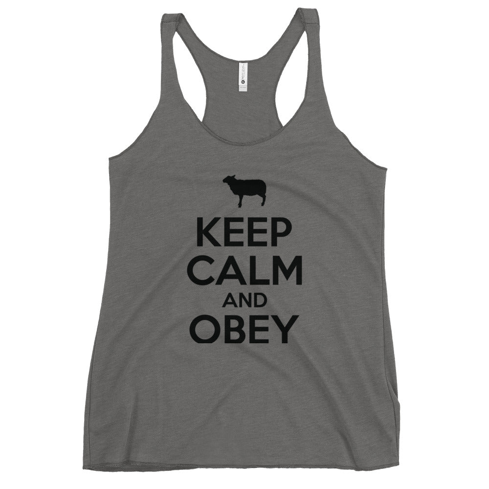 Keep Calm & Obey Women's Racerback Tank Top